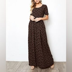 Black floral maxi dress